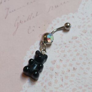 Black Gummy Bear AB Gem Belly Ring Belly Dangle